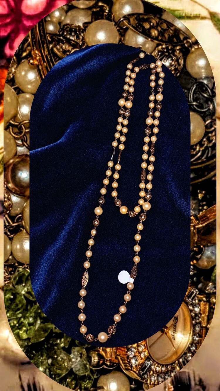Heirloom Lot & 51-Inch Endless Opera Length with Gold-Tone Brass